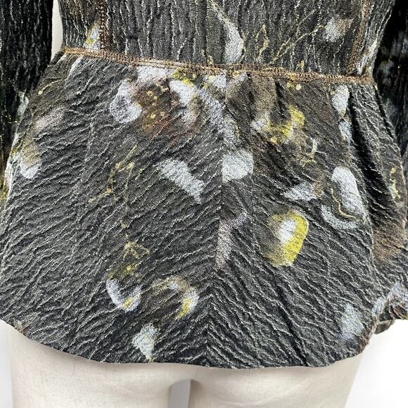 People Like Frank Womens Size S Gold Detail Crinkle Blazer - Picture 5 of 7